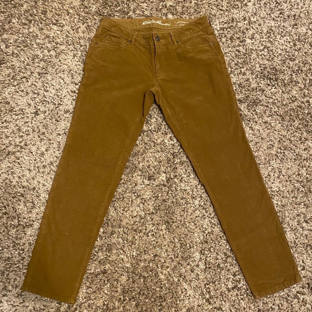 Eddie Bauer Faux Suede Tan Mom Jeans